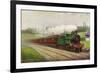 England - Great Northern Railways Flying Scotchman Train Near Hatfield-Lantern Press-Framed Premium Giclee Print