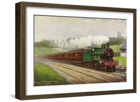 England - Great Northern Railways Flying Scotchman Train Near Hatfield-Lantern Press-Framed Art Print