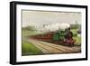 England - Great Northern Railways Flying Scotchman Train Near Hatfield-Lantern Press-Framed Art Print