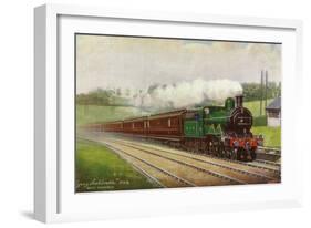 England - Great Northern Railways Flying Scotchman Train Near Hatfield-Lantern Press-Framed Art Print