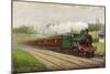 England - Great Northern Railways Flying Scotchman Train Near Hatfield-Lantern Press-Mounted Art Print