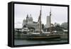 England, Lancashire, Liverpool, Ship in Albert Dock-null-Framed Stretched Canvas