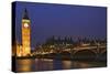 England, London. Big Ben and Westminster Bridge over River Thames.-Jaynes Gallery-Stretched Canvas