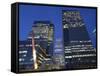 England, London, Docklands, Canary Wharf, Office Buildings at Night-Steve Vidler-Framed Stretched Canvas