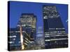 England, London, Docklands, Canary Wharf, Office Buildings at Night-Steve Vidler-Stretched Canvas