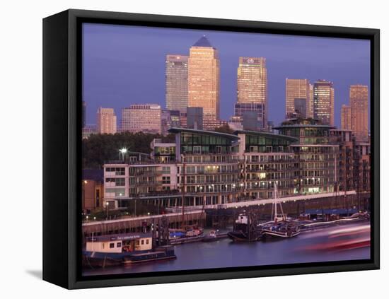 England, London, Docklands, Canary Wharf Skyline-Steve Vidler-Framed Stretched Canvas