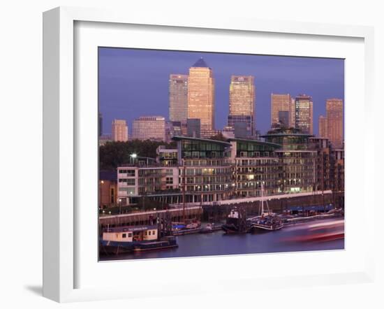 England, London, Docklands, Canary Wharf Skyline-Steve Vidler-Framed Photographic Print