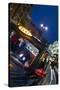 England, London, Knightsbridge, London Taxi on Brompton Road, Dusk-Walter Bibikow-Stretched Canvas