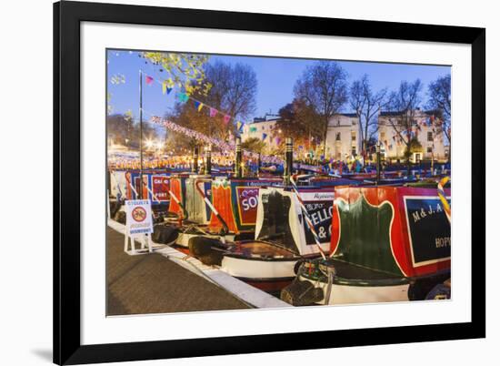 England, London, Little Venice, Canal Boats at Annual Canalway Cavalcade-Steve Vidler-Framed Photographic Print