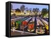 England, London, Little Venice, Canal Boats-Steve Vidler-Framed Stretched Canvas