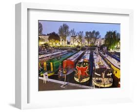 England, London, Little Venice, Canal Boats-Steve Vidler-Framed Photographic Print