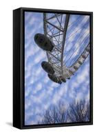 England, London, London Eye, Morning-Walter Bibikow-Framed Stretched Canvas