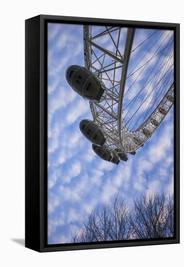 England, London, London Eye, Morning-Walter Bibikow-Framed Stretched Canvas