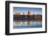 England, London, Reflection in Puddle, Near Millennium Bridge, Dawn-Walter Bibikow-Framed Photographic Print