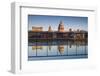 England, London, Reflection in Puddle, Near Millennium Bridge, Dawn-Walter Bibikow-Framed Photographic Print