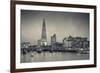 England, London, Shard Building from Millennium Bridge, Dusk-Walter Bibikow-Framed Photographic Print