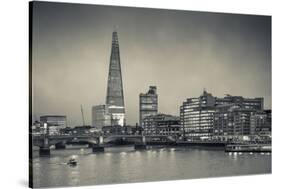 England, London, Shard Building from Millennium Bridge, Dusk-Walter Bibikow-Stretched Canvas