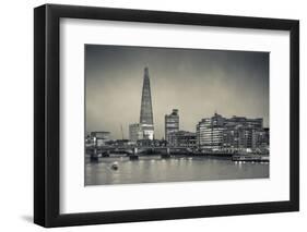 England, London, Shard Building from Millennium Bridge, Dusk-Walter Bibikow-Framed Photographic Print