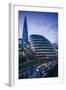 England, London, Shard Fand London City Hall Buildings, Dusk-Walter Bibikow-Framed Photographic Print