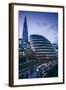 England, London, Shard Fand London City Hall Buildings, Dusk-Walter Bibikow-Framed Photographic Print