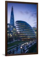 England, London, Shard Fand London City Hall Buildings, Dusk-Walter Bibikow-Framed Premium Photographic Print