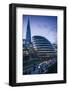 England, London, Shard Fand London City Hall Buildings, Dusk-Walter Bibikow-Framed Photographic Print