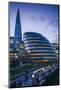 England, London, Shard Fand London City Hall Buildings, Dusk-Walter Bibikow-Mounted Photographic Print
