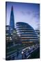 England, London, Shard Fand London City Hall Buildings, Dusk-Walter Bibikow-Stretched Canvas