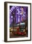 England, London, Soho, Oxford Street, Chirstmas Decorations and London Bus-Walter Bibikow-Framed Photographic Print