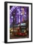 England, London, Soho, Oxford Street, Chirstmas Decorations and London Bus-Walter Bibikow-Framed Photographic Print