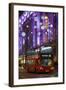 England, London, Soho, Oxford Street, Chirstmas Decorations and London Bus-Walter Bibikow-Framed Photographic Print