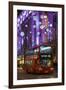 England, London, Soho, Oxford Street, Chirstmas Decorations and London Bus-Walter Bibikow-Framed Photographic Print