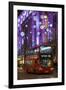 England, London, Soho, Oxford Street, Chirstmas Decorations and London Bus-Walter Bibikow-Framed Photographic Print