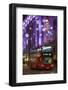 England, London, Soho, Oxford Street, Chirstmas Decorations and London Bus-Walter Bibikow-Framed Photographic Print