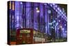 England, London, Soho, Oxford Street, Christmas Decorations and Bus-Walter Bibikow-Stretched Canvas