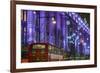 England, London, Soho, Oxford Street, Christmas Decorations and Bus-Walter Bibikow-Framed Photographic Print