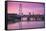 England, London, Southbank, the London Eye, Sunrise-Walter Bibikow-Framed Stretched Canvas