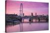 England, London, Southbank, the London Eye, Sunrise-Walter Bibikow-Stretched Canvas