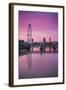 England, London, Southbank, the London Eye, Sunrise-Walter Bibikow-Framed Photographic Print