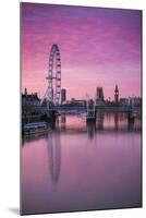 England, London, Southbank, the London Eye, Sunrise-Walter Bibikow-Mounted Photographic Print