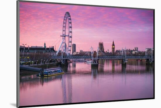 England, London, Southbank, the London Eye, Sunrise-Walter Bibikow-Mounted Photographic Print