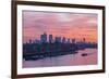 England, London, Sunrise Over Docklands and Canary Wharf-Steve Vidler-Framed Photographic Print