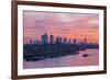 England, London, Sunrise Over Docklands and Canary Wharf-Steve Vidler-Framed Photographic Print