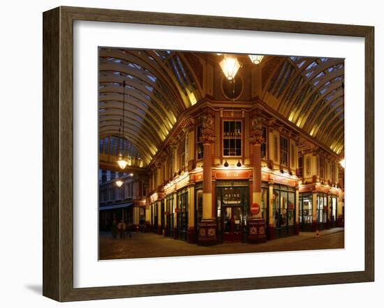 England, London, the Leadenhall Market in the City of London, UK-David Bank-Framed Photographic Print