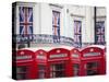 England, London, the Strand, Red Telephone Box and Union Jack Bunting to Celebrate the Queens Diamo-Jane Sweeney-Stretched Canvas