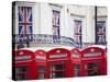 England, London, the Strand, Red Telephone Box and Union Jack Bunting to Celebrate the Queens Diamo-Jane Sweeney-Stretched Canvas