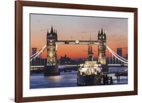 England, London, Tower Bridge at Dawn-Steve Vidler-Framed Photographic Print