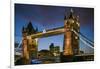 England, London, Tower Bridge, Dusk-Walter Bibikow-Framed Photographic Print