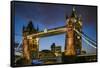 England, London, Tower Bridge, Dusk-Walter Bibikow-Framed Stretched Canvas
