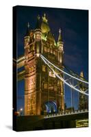 England, London, Tower Bridge, Dusk-Walter Bibikow-Stretched Canvas